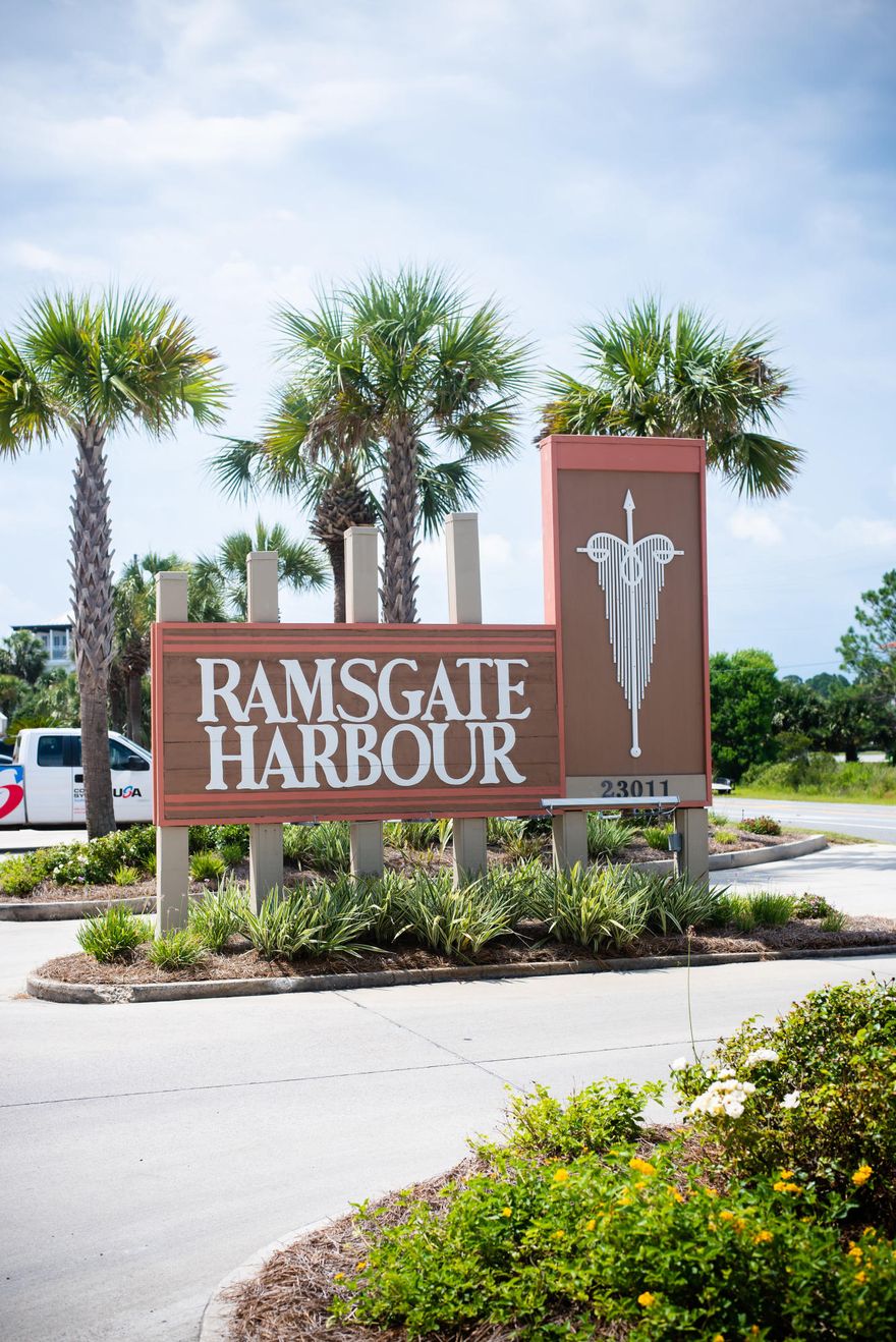 Rarely available ''flat'' unit in Ramsgate Harbour on the far west end of PCB! Unit 22 offers offers a one story plan with a large balcony with incredible views. Ramsgate Harbour-- new roof 2019, new gutters 2020. Recent updates include new living room flooring and smooth ceilings in bedroom. This west PCB location neighbors Carillon Beach, and offers low density beaches and close proximity to 30A! Fully furnished, turn key ready for rentals.