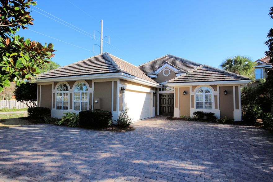 Pristine patio home in one of Destin's finest gated communities of Regatta Bay. This 3 bedroom, 3 bathroom home features an newly remodeled kitchen, open living plan, private courtyard pool, screened porch, fire pit, two car garage and is move in ready. The large Master Suite is complete with double vanities, two walk-in closets, private entrance to the both the courtyard pool and the screened porch. Experience the best of Destin luxury living within the gated Regatta Bay community complete with tennis courts, pool, playground and restaurant located inside the clubhouse. Owners at Regatta Bay have access to two gates, both giving them easy access to the Destin Commons and mid-bay bridge without getting on HWY 98. Regatta Bay is a golf cart friendly neighborhood, so you can reach dining, entertainment and shopping from your golf cart as well. The community of Regatta Bay is nestled among the breathtaking nature preserves along the Choctawhatchee Bay and is home to Regatta Bay Golf and Yacht Club featuring a golf course designed by esteemed course designer Robert C. Walker. Call today for your showing appointment! Buyer to verify all dimensions.
