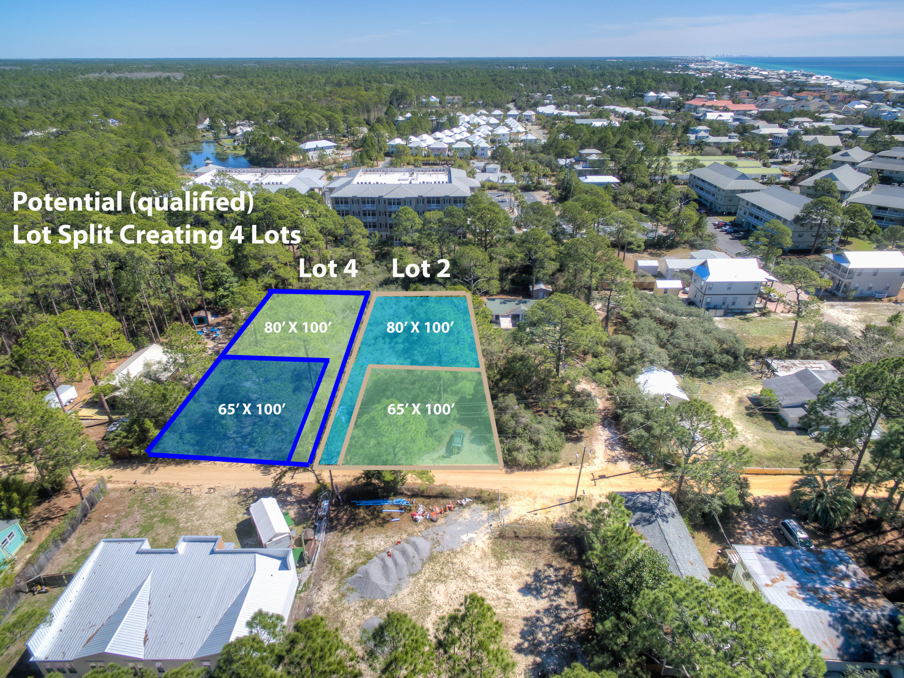 Rare chance to own a large, wooded lot is in close proximity to beach. Per Walton county, this lot meets all the requirements for a legal lot split. Ask agent for details. Campbell street has direct beach access and is located in the heart of Seagrove Beach. Tap fees have been paid.