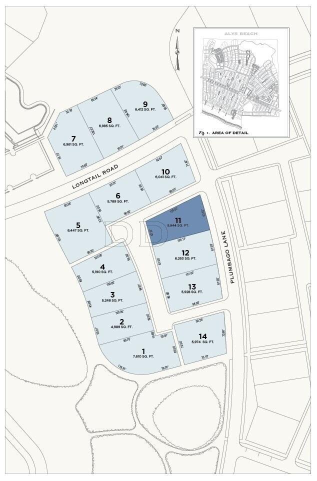 Corner homesite North of 30A.  Entered for comp purposes.