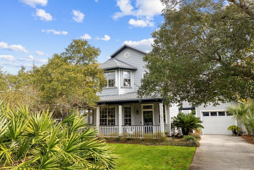 SELLER WILL PAY FOR A 2-1 OR PERMANENT INTEREST RATE BUY DOWN FOR BUYERS!! Experience coastal living in this meticulously maintained home. One of the 2 Beach Accesses is a short 425 yard stroll away. The home is located in Seabreeze which does not allow short term rentals. This 3BR-2.5BA 2000 sqft home placed on a quarter acre lot with landscaping lovingly tended says welcome home. As you step inside, you'll be greeted by light streaming through oversized windows, filling the living spaces. The efficient kitchen flows seamlessly into the dining area and inviting family room which opens to a 10x25 Florida room extending the living space and opening it to your backyard retreat with a large pool and pavered patio.  This is your slice of paradise! As you enter this welcoming home, you will find to a left of the foyer an additional room with a bay window which can be used for a library, office or dining room.  There is a half bath downstairs along with the laundry closet. A side door provides access to the free standing large single car garage. The stairs in the foyer lead up to the primary bedroom with french doors opening to the ensuite bath and walk-in closet. There are two additional bedrooms sharing a jack and jill bath.
The stained-glass window over the front door pours light into the stairs and upstairs area.
This wonderful neighborhood provides peace, quiet, and access to all that is special about 30A and our beautiful beaches. Along with a public access to the beach there is a neighborhood gated deeded beach access only for the community.  You will find a community trail on the west side of the community which takes you to a dedicated canoe/kayak launch with a dock to view sunsets on Camp Creek Lake. How sweet it is!

