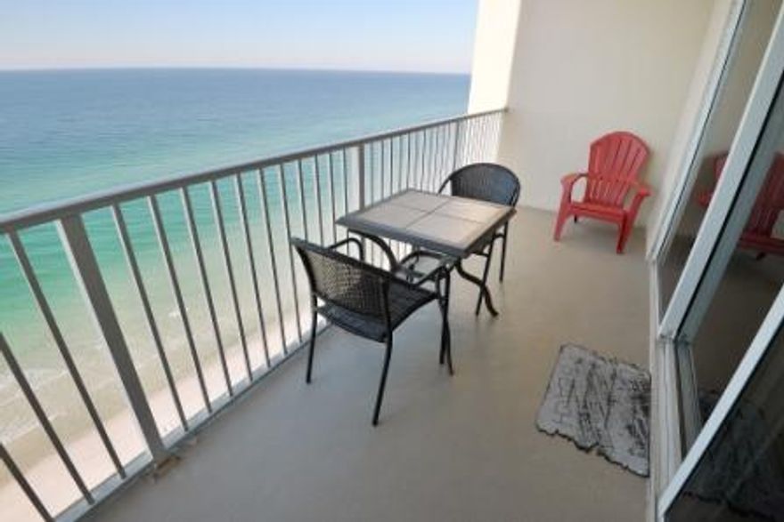 Charming 2 bedroom unit with a bunk room at Tidewater Beach! Unit 1811 boasts tile throughout in an open living floor plan, upgraded light fixtures, granite counter-tops and new stainless-steel appliances w/glass backsplash in kitchen, tropical theme decor, private balconies, exquisite Gulf views from the floor to ceiling glass windows, and much more! 1/3 mile from Pier Park shopping and dining, amenities include 2 outdoor pools and 1 indoor, heated pool, gulf front fitness center with steam room/saunas, movie/media center, 24-hour security, and low HOA dues. Come see the Tidewater difference today!