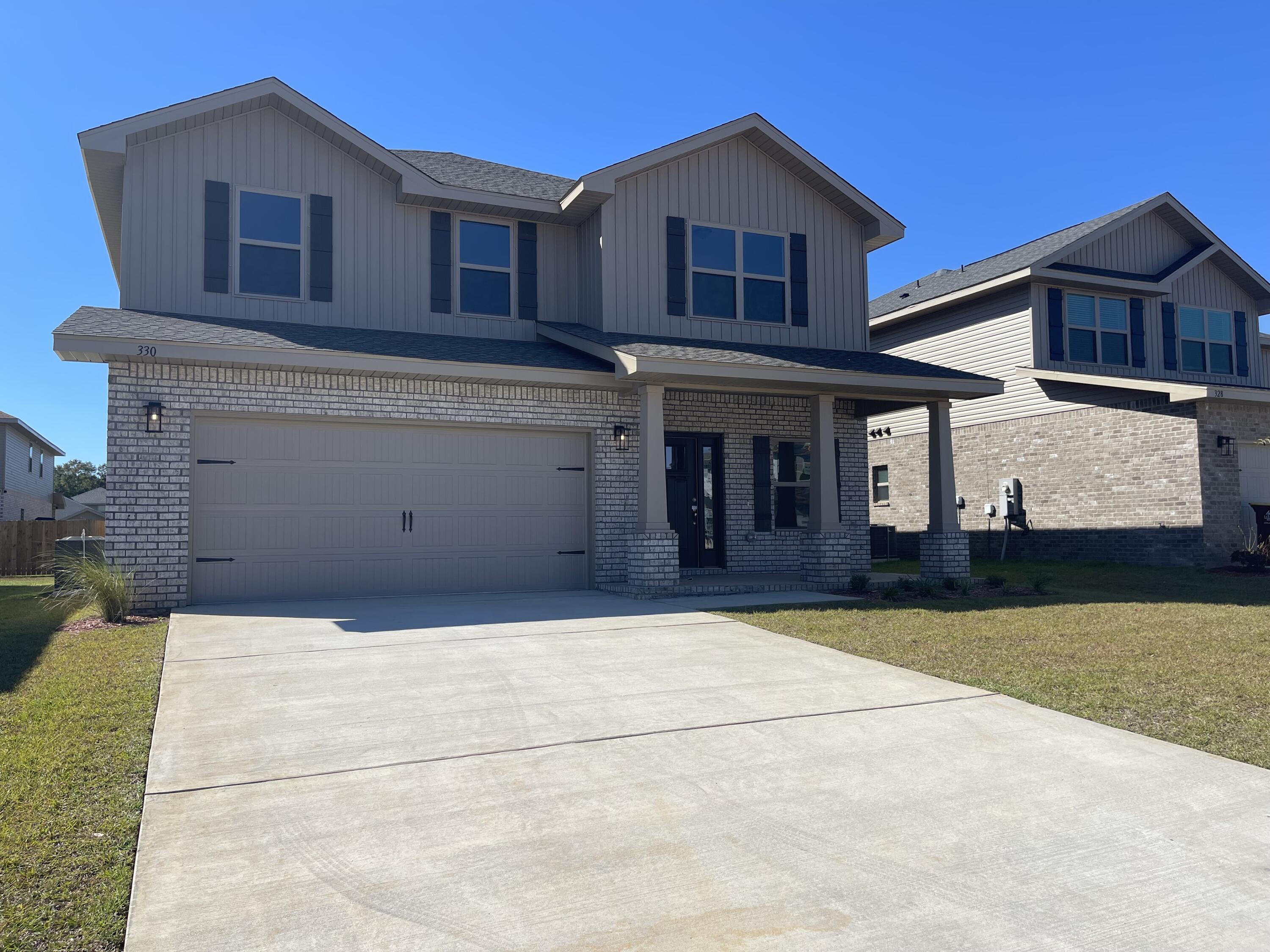 3030 sq ft, 5 bedrooms, loft, large bonus room and 3.5 bathrooms! This home is amazing! 2 story, 4-sided brick home being built in North Crestview. This home is set up for families, entertaining, you name it. 2 car automatic garage, fully sodded yard, landscaping and it comes with a sprinkler system. Some upgrades that are being added to this home include craftsman style elevation, Coretec pro-plus everywhere with carpet only in bedrooms and on the stairs, a separate shower and garden tub in the master bathroom. grey cabinets, and quartz countertops in the kitchen and bathrooms. The colors in this home are going to be beautiful!