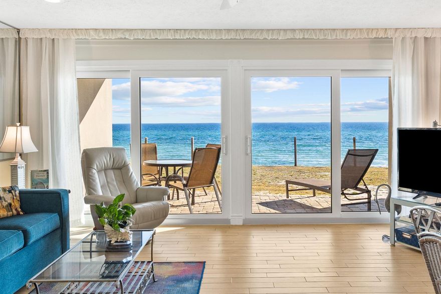 Escape to the allure of Blue Mountain Beach in the heart of 30-A.  This captivating condo is tailor-made for those seeking the perfect vacation sanctuary.  Open the twin sliding glass doors and savor the soothing sounds of the Gulf waves from the comfort of your living room. Step out onto your patio and walk down to the soft, powdery sands of your own private beach.  The interiors exude a laid-back elegance, combining beachy vibes with modern comforts. One of the few properties along the Emerald Coast that not only sits high on the dune bluffs above the beach, but also has a composite sea wall for added protection against storms.  Best of all, the 1-acre+ association-owned property extends all the way to the water line! This well-managed, small 12-member COA allows short-term rentals