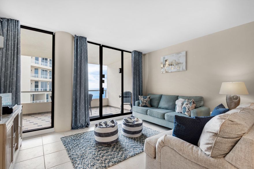 Welcome to East Pass Towers I a popular condominium complex nestled amongst the picturesque Destin Harbor, the East Pass and Norriego Point. This beautiful 2 bedroom/2 bath condo offers 16'' tile flooring, upgraded kitchen with granite counter tops, tray ceiling, stainless steel appliances, breakfast bar, full size washer & dryer, and contemporary coastal furnishings. The living, dining area and master bedroom sport views of the Gulf & East Pass. The expansive balcony allows for two separate seating areas each with different views. Included with the condo is a garage parking space & extra storage space. A total added bonus. East Pass Towers features waterfront pool & spa, beach, fitness center & a full service marina.