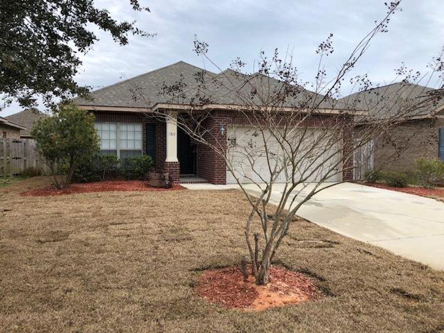 This has a split floor plan for privacy. The kitchen, dining and great room are open with high ceilings. There is granite in the kitchen and all bathrooms. Tile in the kitchen and all bathrooms. There is an extra office room in addition to the three bedrooms. The master has vaulted ceilings. The master bath has double vanities, separate shower and tub with a very large walk in closet. There is a covered back patio. Two car garage. All brick home. The kitchen has an island with very nice cabinetry. Wood fenced back yard. New paint and carpet. New irrigation system and sod in the front and back yard. This is ready to move in.