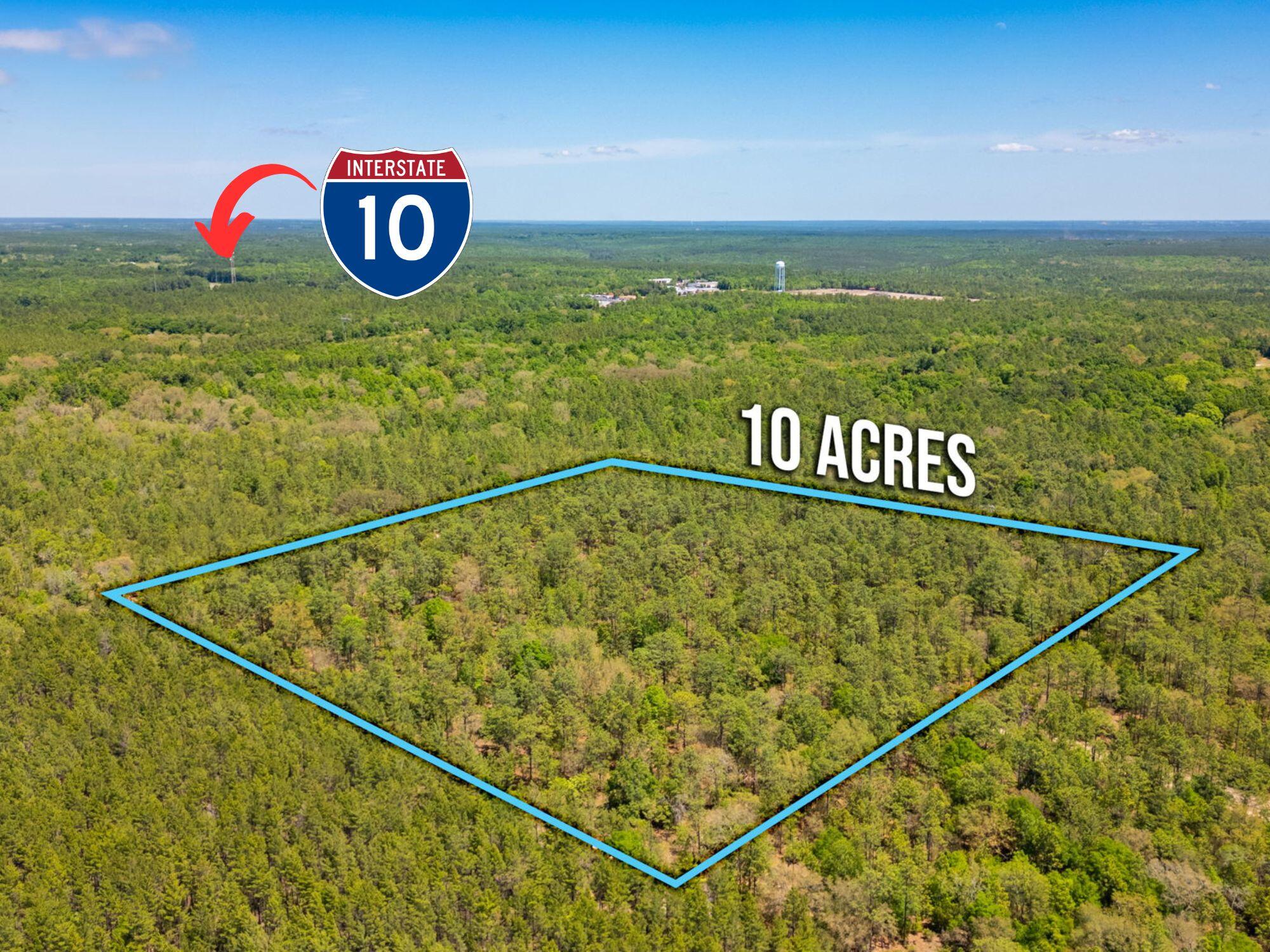 Discover the perfect blend of nature and accessibility with this exceptional 10-acre wooded parcel, ideally situated within a mile of Interstate 10. Tucked away in a serene wooded enclave, this property offers a rare opportunity to enjoy the tranquility of country living while being just moments away from major transportation routes.