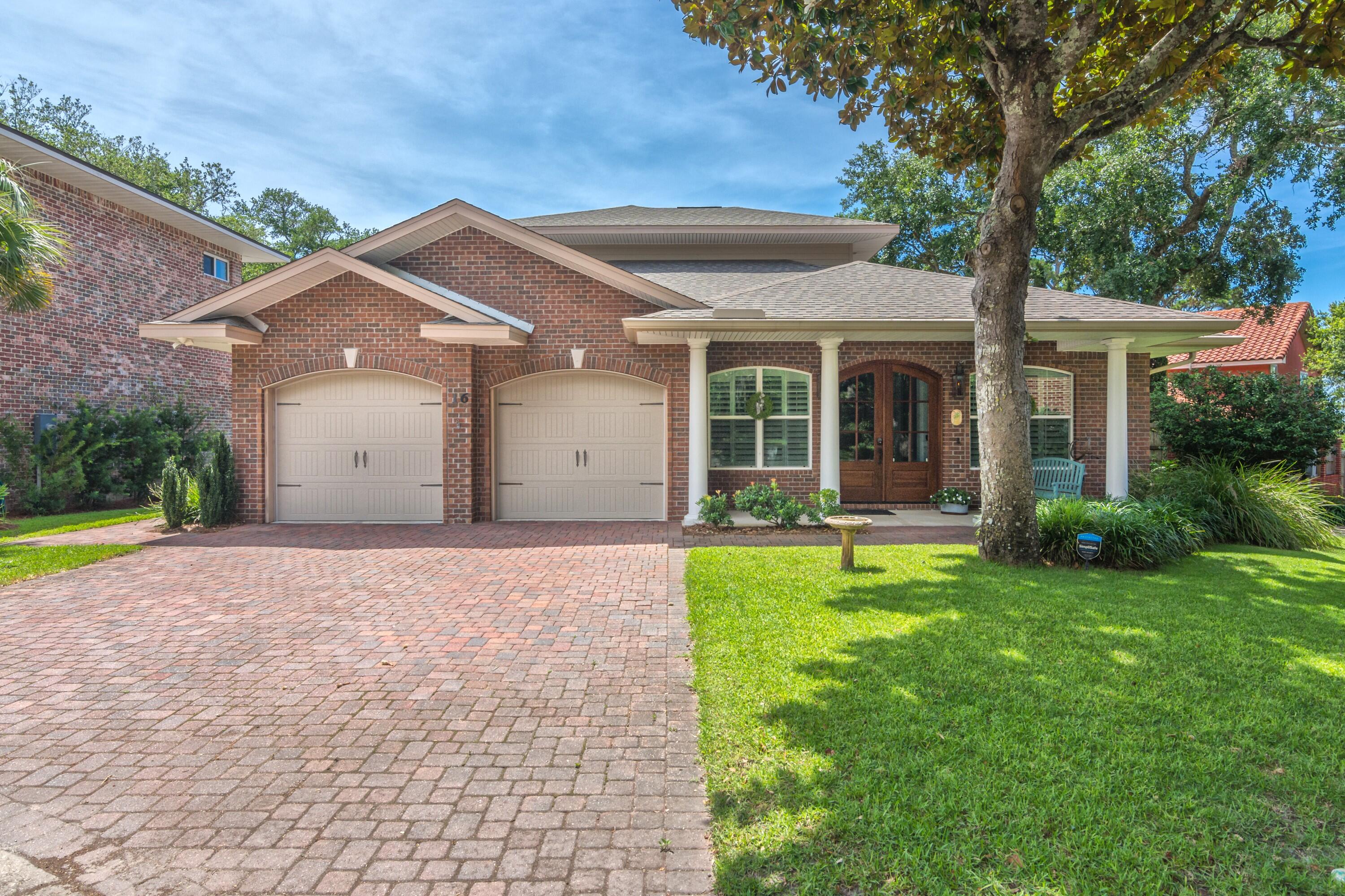 Welcome to Plantation Oaks, a premier development in Mary Esther on the south side of Hwy. 98, just past Mary Esther Cut-off. This development offers deeded water access and a community dock. The flood zone is X, therefore no insurance for flood is required. This 3 bedroom, 2.5 bath + office brick home has terrific curb appeal, and a true ''southern feel''. The rear has a salt water pool with oversized brick paver surround. As you enter the home through the 8 ft. double glass doors of the covered porch, you will be in the welcoming foyer. The formal dining room is at the right of the foyer and the office is at the left. Continuing down the hallway, the powder room is on the left and the laundry room on the right. At the rear of the hallway is the gourmet kitchen which boasts