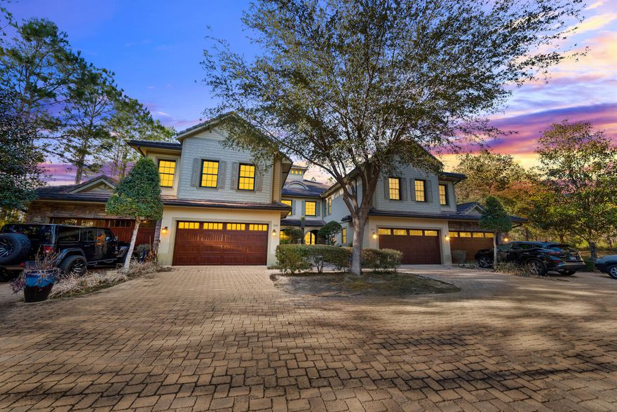 Backing onto the ninth tee and fairway at Sharks Tooth Golf Course, this spacious condo is on the first level with no stairs to navigate. It includes a generous bonus room/office as well as three beds and two full baths. The location makes it ideal as a second home or for enjoying a laid-back retirement in the sun. Fronted by a two-car garage and a covered entrance, the home delivers a host of design features including extra-high doors and ceilings, plantation shutters, custom pull outs in cabinets, shelving in closets and Nano doors in the living area that fully open onto the screened porch, delivering tranquil views. It's the ideal space for entertaining or reveling in views of mature greenery and visiting wildlife.