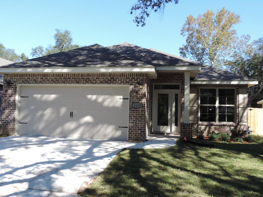 New construction, great location, close to schools, medical, shopping and Military bases. Also only a short drive to the white sand beaches of the Gulf. The Sage floorplan by Watree Construction is a favorite, allowing plenty of room for the entire family. Featuring a split floorplan, the Master suite is to the rear of the home with a large walk in closet, double vanity sink, separate tub and shower, This open plan with raised ceilings has a gorgeous kitchen with 42'' upper cabinets, soft close doors and drawers, and pantry. There are tile floors throughout all but the bedrooms with carpet. The exterior features all brick, a fenced back yard and irrigation system supplied by well water. You owe it to yourself and family to take a look while this home is still available.