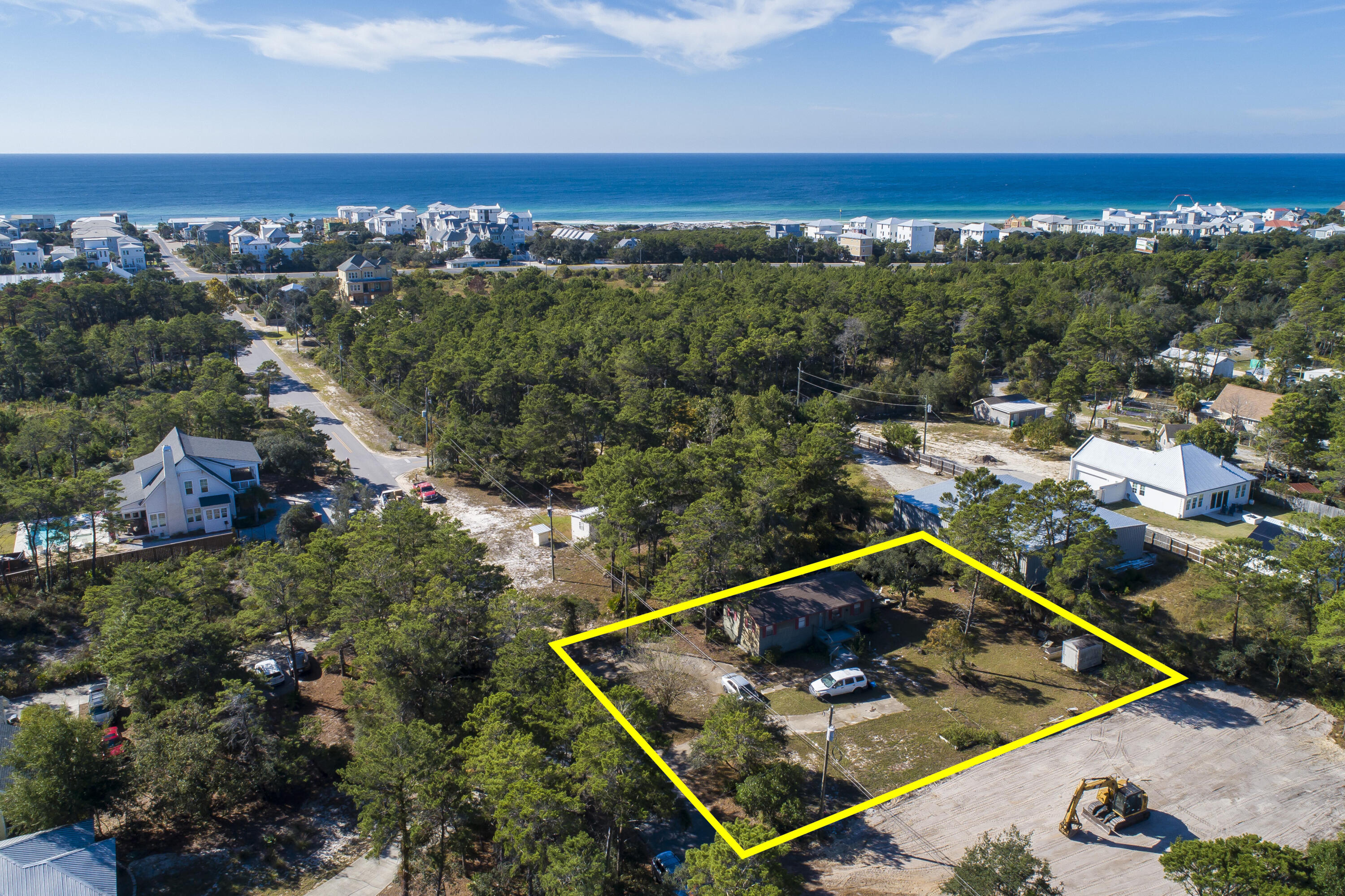 ACCEPTING BACK UP OFFERS!! Build your dream home with potential gulf views in beautiful Inlet Beach!! This property is high and dry in Flood Zone X. No HOA, and less than 1/2 mile from the beach. Shops, restaurants and beautiful, Hwy scenic 30A are walking and biking distance. There are no rental restrictions in the area. Property is large enough to accommodate a main house, carriage house and pool. There is an old house on the property, but seller is selling for land value only. Buyer is responsible for tear down if they choose. All information is deemed correct, but please verify if important. **More photos coming soon!**