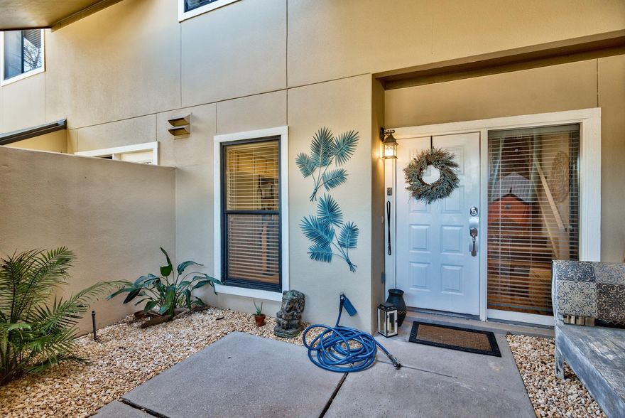 This townhouse is perfectly situated on the south side of Sandestin Golf and Beach Resort and right along the most pristine, sugar sand beaches and emerald blue waters. The proximity to what feels like your own private beach some days, is just a short walk, bike or golf cart ride away. You'll never have to leave the gates of Sandestin because everything you'll need is within them.
Enter this property through the open air courtyard to find the natural light pouring into the open kitchen and living area. The kitchen features granite counter tops and overlooks the dining and living areas. Freshly painted in a 'Sea Salt' color, the main living area provides a peaceful, serene place to relax. Or step outside to the patio that looks onto the pond. On the second floor is a large bedroom with an en-suite bathroom and a walk in closet so spacious that previous owners have used it as a nook for a twin bed.   A washer and dryer are conveniently located in the upstairs hallway leading to the master suite.  This room boasts water views, double closets, and fresh paint on the walls.  In the words of the seller, "This home is magical.  It's a place to rejuvenate and where dreams come true and memories of a lifetime are made."
