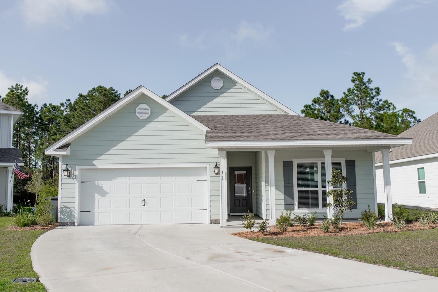 Newly released Stonegate community in the very heart of Santa Rosa Beach minutes from the beach and bay. Beautiful open floor plan with large Master suite! The family room features French doors leading to a spacious covered patio backing up to wooded area for ultimate privacy. Cute craftsman style covered front porch, nice natural light, large kitchen island with walk-in pantry, wood look LVP for a coastal feel are just a few highlights of this fantastic home. Don't miss your chance to live in this new community in the very heart of Santa Rosa Beach!!