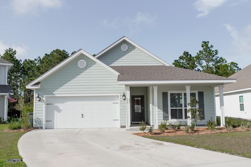 Newly released Stonegate community in the very heart of Santa Rosa Beach minutes from the beach and bay. Beautiful open floor plan with large Master suite! The family room features French doors leading to a spacious covered patio backing up to wooded area for ultimate privacy. Cute craftsman style covered front porch, nice natural light, large kitchen island with walk-in pantry, wood look LVP for a coastal feel are just a few highlights of this fantastic home. Don't miss your chance to live in this new community in the very heart of Santa Rosa Beach!!