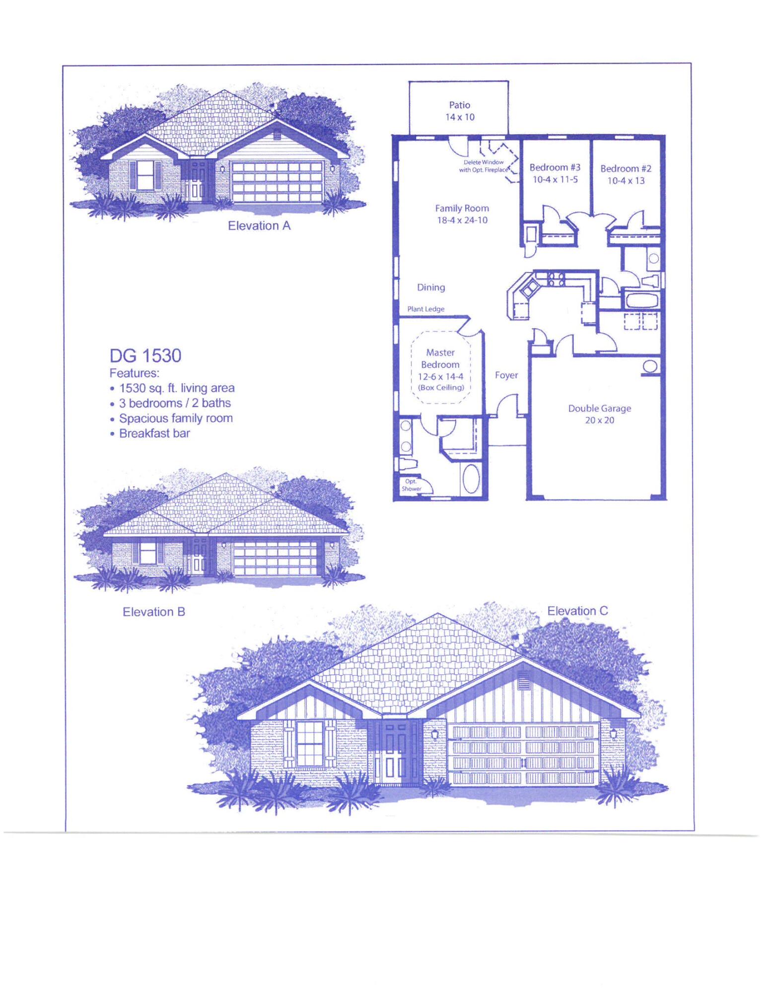 This is a split bedroom plan featuring 3 bedrooms and 2 full bathrooms. The kitchen has a breakfast bar and a dining nook. All countertops in kitchen and bathrooms are granite in ivory white. The master bath has a 5' walk in shower and a large walk in closet. All bedrooms are carpeted with Puretec Proplus flooring everywhere else. Appliances are stainless steel and laundry room has washer/dryer hook up. Cabinets are all wood antique white with brushed nickel pulls. The exterior is 4 sided brick and this home is craftsman elevation. Sprinklers are on an auto timed system and the lot is fully sodded and landscaped. The community pool is up front at the entrance which is abundant with palm trees. Schools are A rated and there is ample dining and shopping in Crestview.