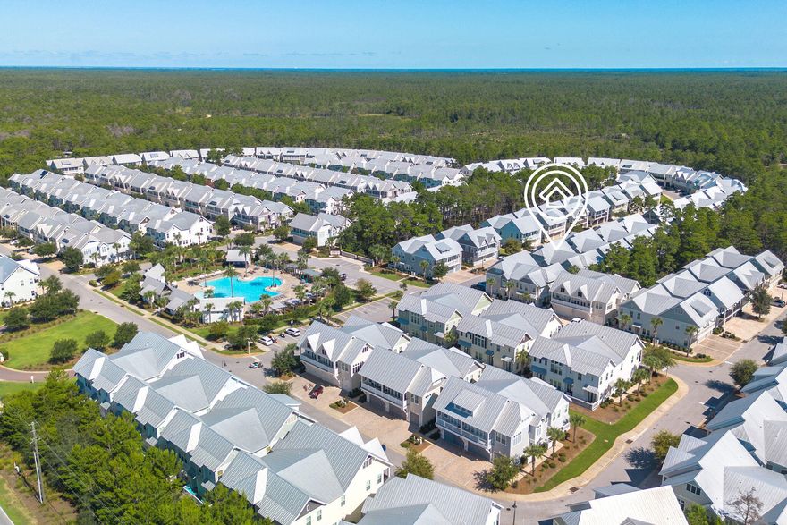 Prime location just steps from the community pool, this three-bedroom Prominence townhome offers a perfect investment opportunity along 30A. Light, coastal interiors are white and bright with cohesive decor, hardwood flooring on the main level, and 10-foot ceilings that enhance the open, airy feel. Primarily used as a second home and well maintained, the property is offered fully furnished. The outdoor living area is spacious and private.Ideally positioned just a short walk to The Big Chill for dining and entertainment, with convenient access to Deer Lake State Park and public beaches.