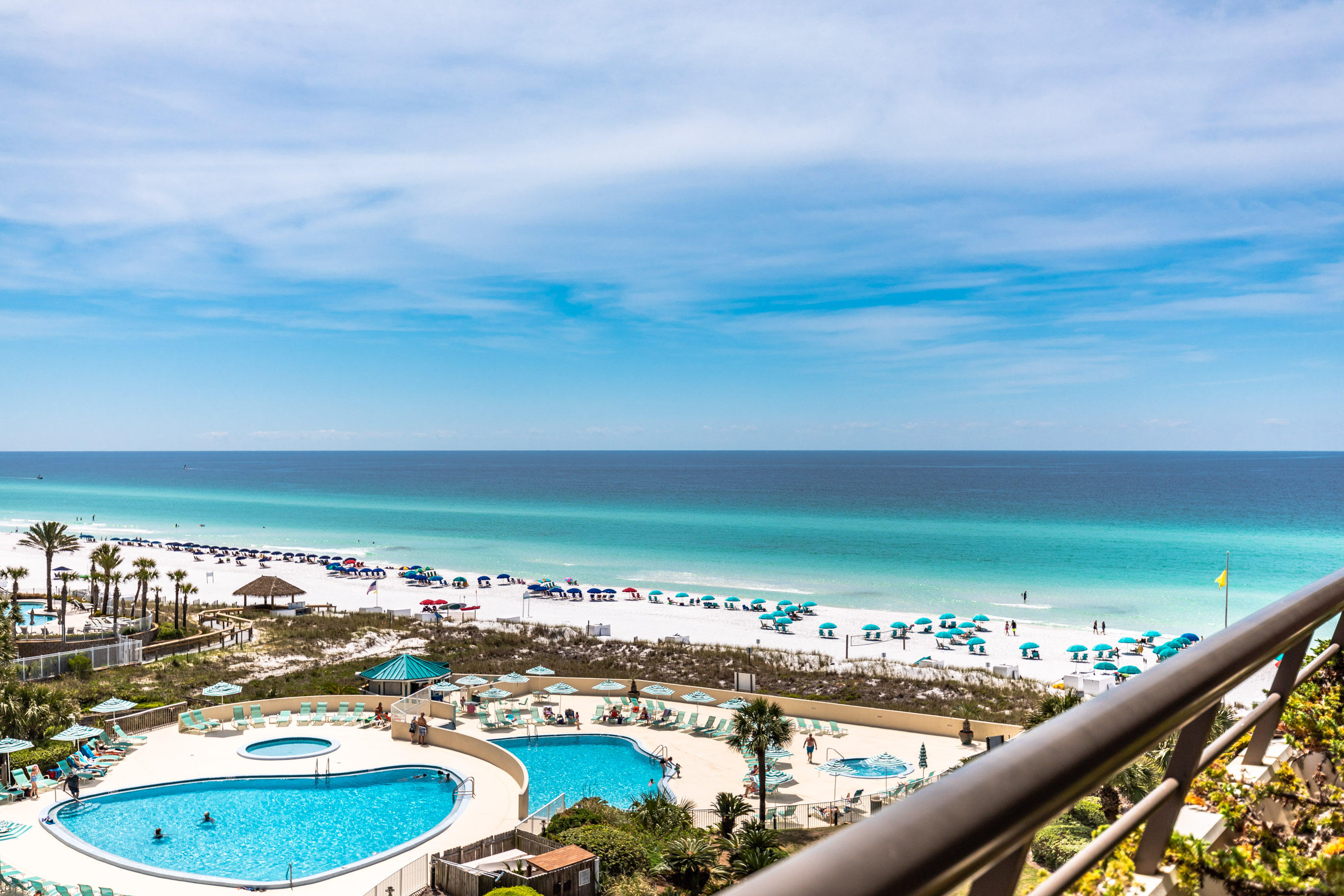 Under Contract but taking backup offers! Now available for you to own...an Edgewater Beach 2 bedroom condo perfectly located on the 7th floor, providing spectacular views of our beautiful Emerald Coast. This lovely unit offers over 1200 sq ft of open, spacious living at its finest. Carpet in the bedrooms. The kitchen is outfitted with granite counter tops, an undercounter ice maker, full size washer & dryer (neatly housed behind doors allowing for plenty of hidden storage) and a separate kitchen pantry. This condo sleeps 6 comfortably but could easily sleep 8 by adding bunks in the additional bedroom. The master bedroom is located on the beach side and opens to the over-sized balcony...amazing views from the bedroom!