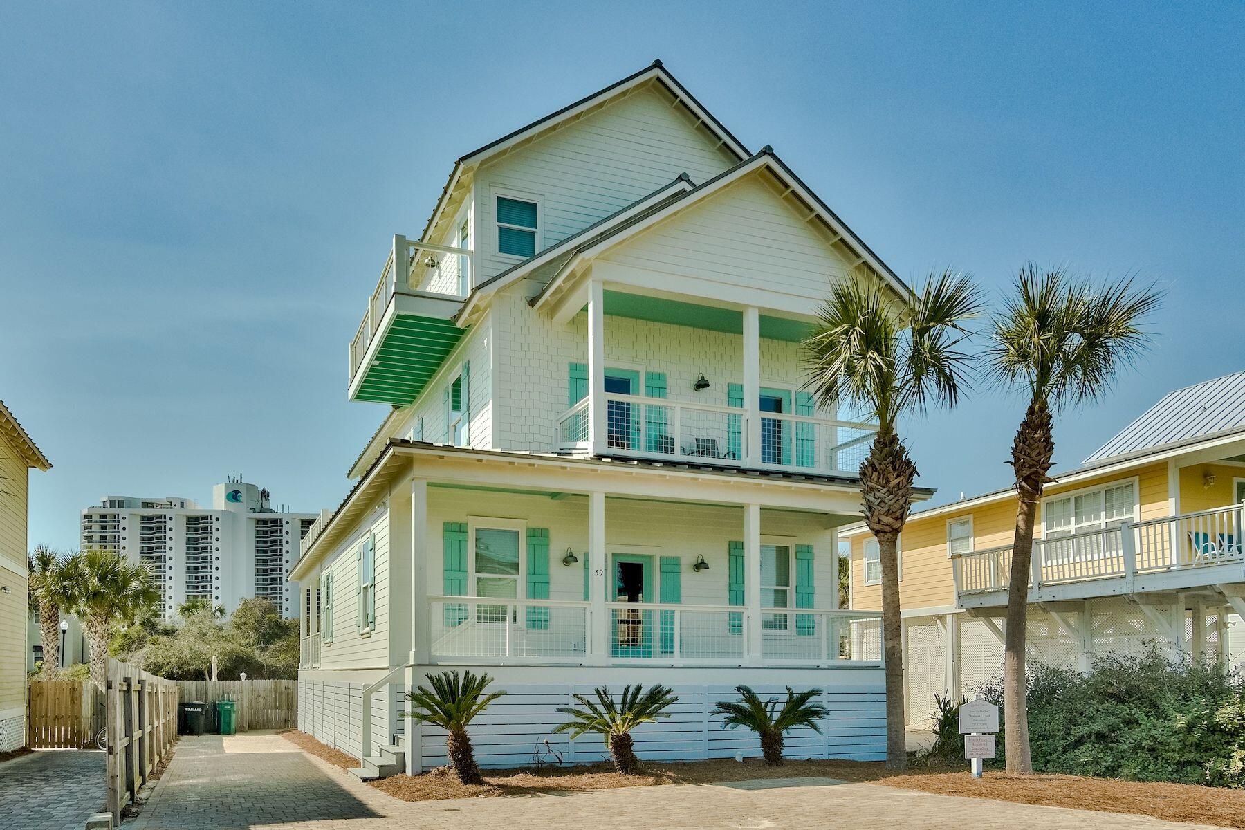 This rental machine is one of the best options on the market today for investors looking for solid ROI figures. 59 Alamo currently boasts over $167,000 in gross rentals for 2021 with additional weeks still available to book up. This incredible beach house was built for entertaining and is located just 3 lots from the deeded beach access for Alamo Street homeowners. All three floors offer access to the scenic outdoor views or the Gulf of Mexico via private balconies or porches. Parking is plentiful and proximity is ideal for those who like to walk to local restaurants or ride bikes down the beachside path. The dual master suites are an added bonus for anyone who wishes to have ample sleeping space along with the convenience of ensuite bathrooms. The additional bedrooms provide plenty of...