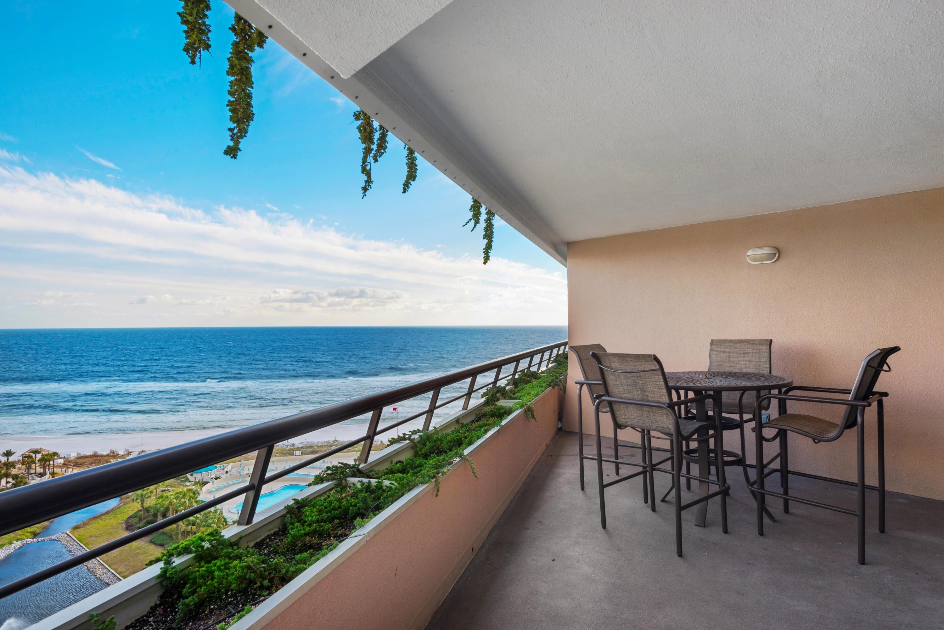 TOTALLY REMODELED IN 2019! THIS CONDO IS A MUST SEE! ALL PLUMBING AND HVAC ARE NEW AS WELL. FABULOUS GULF VIEWS! This 15th floor two-bedroom, two bath condo has been beautifully redone & features all tile floors (no carpet)! It is very well furnished & accessorized paying close attention to detail. The pretty kitchen features granite counter tops, white cabinets, attractive backsplash, stainless steel appliances, updated light fixture & a laundry closet with full-size washer & dryer. Both baths have granite vanities, built-in nooks, & the master bath tile shower sports a bench. The spacious living/dining area opens onto a large balcony overlooking the gulf. The balcony is also accessible from the master bedroom. Edgewater abounds with amenities to include an awesome pool area offering