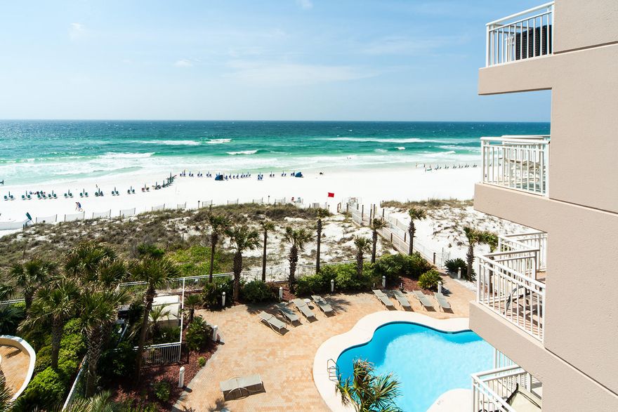 Destin, known as the little fishing village on the Gulf of Mexico is where this recently remodeled sixth floor beachfront 2 bedroom condo is located. The unit is spacious with all neutral colored tile flooring. There are large closets, a separate laundry room and an abundance of cabinets and storage, which would make it a great unit for full time living. It can also become a great rental investment property. This well situated complex is gated with tennis courts, pools and outdoor relaxing right on the white sandy beach. In addition to the security gate, a special code has to be entered in order to access the building's main entrance. Although the structure was built in the late eighties, the fact that the HOA and the owners have taken extreme care of the property gives it the impression it is a newer building.this unit is owned by the original owner and has never been on the rental program.  It is being sold furnished which will allow you to begin enjoying or it can immediately be placed on the rental program as an investment.  A bonus is a dedicated marked parking space on the first level.