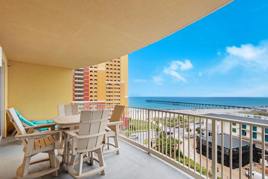 Welcome to Calypso Tower 3! This condo built in 2020 has everything you need to make your beach dreams come true. With a picturesque Gulf view, spacious balcony, and three bedrooms, the whole family can enjoy beautiful Panama City Beach. The large kitchen includes stainless steel appliances and is complete with an upgraded side bar for extra storage.  The primary bedroom has its own view with balcony access. Building amenities include an onsite zero entry pool, hot tub, cabana area, fitness room, and covered parking deck.