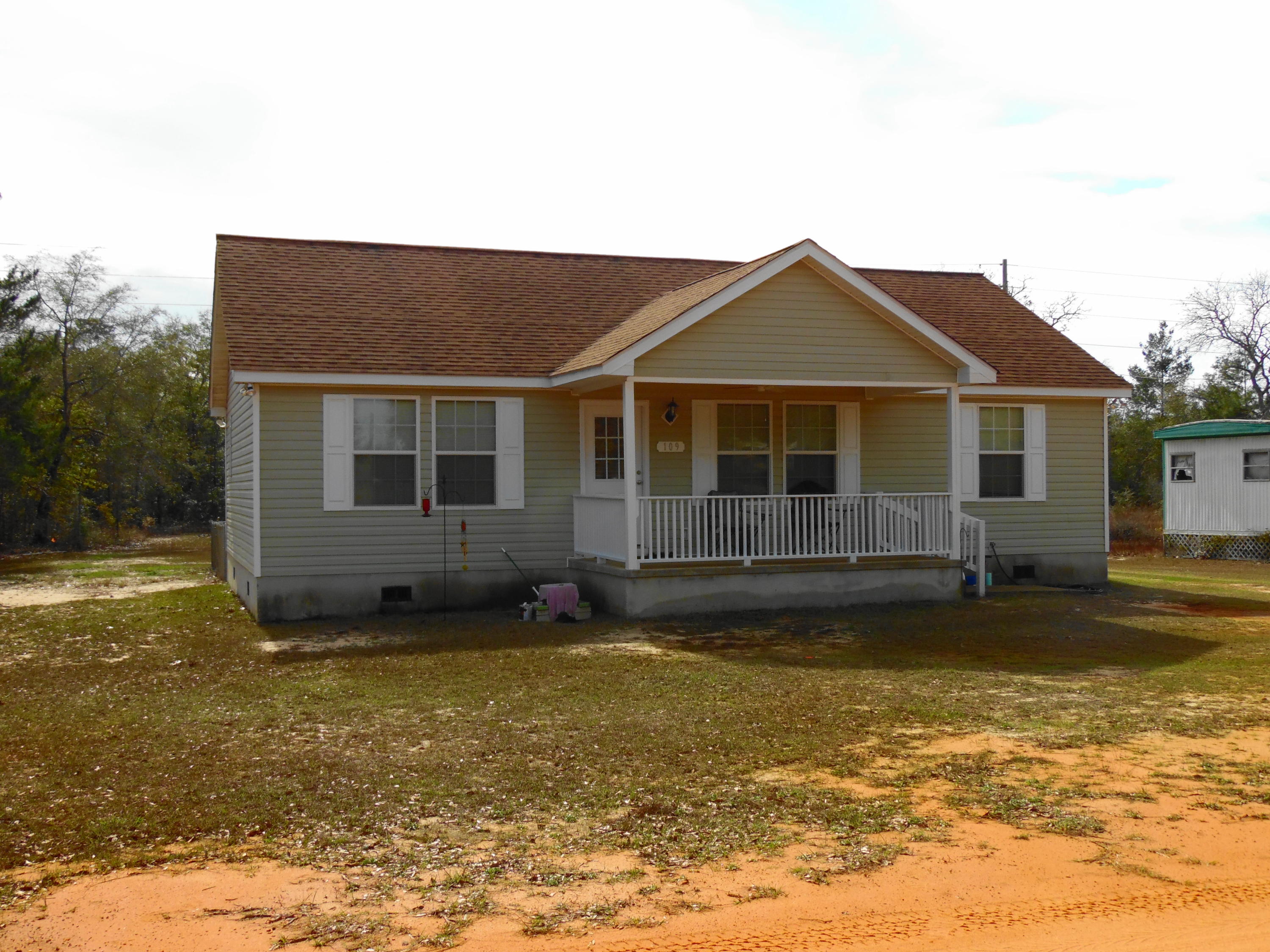 Just like new! Super clean home near Eglin AFB. Located in the developing community of Mossy Head. Complete with 3 bedrooms, 2 baths freshly painted and well kept; Has 2 car detached garage. This home will go VA, FHA or conventional. So affordable, eligible for 100% financing, no down payment if you qualify. Easy to show.