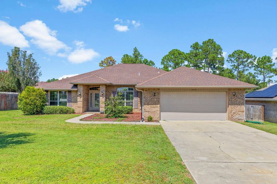 Crestview living at its best!! Conveniently located south of I-10, this beautiful all brick home has a huge fully fenced backyard which includes a large concrete pad for your boat, motorhome or other outdoor toys. An open floor plan features the spacious great room with high ceilings, office/dining room and kitchen with breakfast bar. The kitchen has warm wood cabinetry, granite countertops with a glass tile backsplash, stainless appliances as well as a big pantry. The master bedroom features a trey ceiling and French doors opening to the rear covered porch as well as an ensuite bath with garden tub, separate shower and vanities and two walk-in closets. Call to schedule your appointment to view this one today!