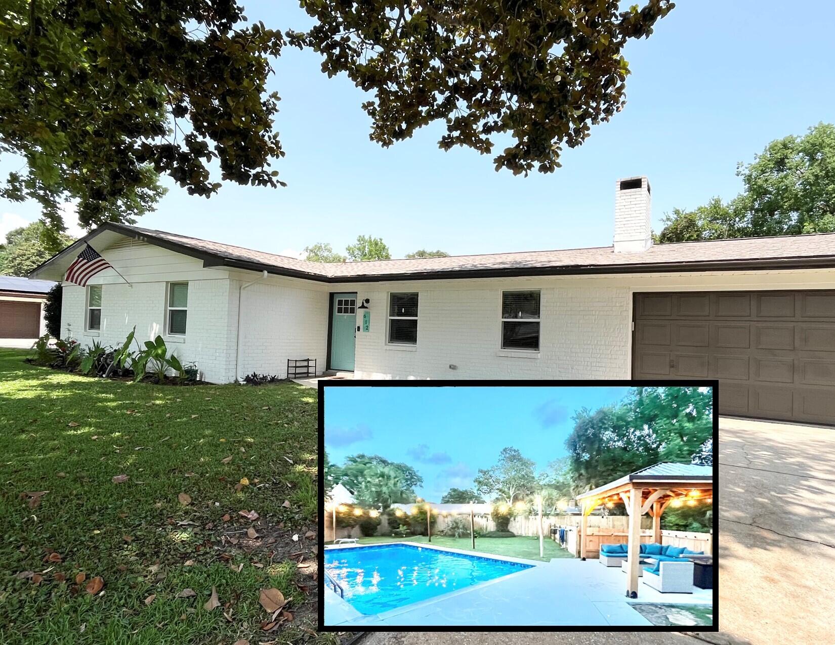 WELCOME HOME TO YOUR PERSONAL OASIS! This home is located in the heart of the highly desired Kenwood neighborhood in FORT WALTON BEACH. Fully-renovated (down to the studs) 3 bedroom, 2 bath with POOL, new concrete pad (2025) and gazebo (2025)! NO HOA! Featuring ALL NEW electrical wire and panel (2022), RV and/or Electric Vehicle hookup in garage, NEW ROOF (2024), NEW water heater (2022), pool liner (2021) and pool pump (2025), windows and doors (2022), Privacy fence (2022), NEW lawn pump and irrigation system (2024), Stainless steel appliances (2022). The MASTER SUITE fits king bed, two nightstands and offers an oversized walk-in closet. The bath offers a double-vanity and large, tiled walk-in shower. Guest bedrooms are also nicely sized. Kenwood Elementary is only a 1 minute drive!