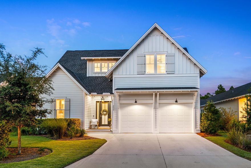 Welcome Home. 245 Log Landing Street in the family favorite community of Watersound  Origins is the perfect combination of space, privacy, and elegance. Tucked away on one of the largest lots in the community at 0.29ac, the whole family has plenty of space for summer fun, cookouts, the kids playhouse, and more. Venturing inside, you'll find a well-designed and curated family home with high level finishes and thoughtful touches throughout. On the first floor, just after the foyer, you'll find the well-lighted master suite, and master bath glassed walk-in shower, and soaking tub for those post golfing or pickleball days. At the heart of the home lay the designers' kitchen featuring a large island, plenty of counter space, high end appliances, excellent cabinetry, and a spacious pantry. Built for entertaining and connecting, the kitchen space is open to the dining and family room so the conversations and laughs can continue while the meal is being prepared. Looking out from the kitchen and dining space, the outdoor living continues with a large, screened-in back porch built for communing late into the night and those late afternoon naps after a long beach day under the sun.

Rounding out the first floor, you'll find plenty of space to store the kids toys, a guest bath, a dedicated laundry room, and a two-car garage with a little extra room for storage or dad's tools. 

Upstairs, you'll find a space perfect for the family. At the top of the stairs, you'll be greeted by the second floor landing/reading nook alongside three well-sized rooms for the kids'. The upstairs "master" has an ensuite bath with walk-in shower, while the two other rooms share a larger double vanity bathroom, with tub shower - perfect for washing the little ones after a day enjoying nature. 

The Watersound Origins Community is a family-favorite community along the 30A corridor with so many highlights to mention. Local farmer markets, wonderful neighborhood streets for roller-blading, trails for family walks & bikes, and so much more. Amenities of the community include Golfing, pro-shop, Foot Golf, a large community pool, well-appointed gym, Pickleball courts, basketball, tennis courts, Sand volleyball, soccer field, hiking trails, enclosed pavilion for gatherings and more.

Built in 2021, this home is built to hurricane/wind storm code. 

All information contained in this listing is deemed to be correct, however, buyer/buyers representative is responsible for verifying all information presented. 