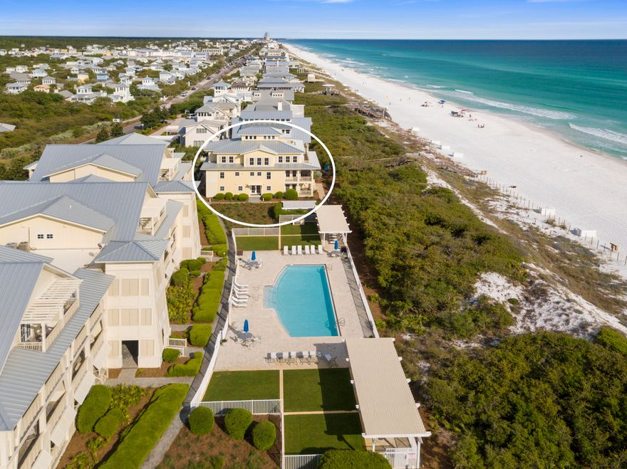 Located in the coveted WaterColor community just a -1/4 mile from Seaside, this beautifully appointed Gulf front condominium boasts breathtaking views of the Gulf of Mexico. With its spacious floor plan and expansive balconies, this home offers the perfect layout for entertaining friends and family. Occupying both the 3rd and 4th floors, this residence features a gulf front master suite, two additional guest suites (one with a private balcony), a large kitchen with a breakfast bar and a separate dining area. This beautiful condo is perfectly suited as a second home or as a rental property. In addition to the stunning Gulf views, this condo features terraces overlooking a private swimming pool. Adjacent to the WaterColor Inn and the WaterColor Beach Club, owners and guests can easily access both community amenities and local boutiques and restaurants. This residence also offers deeded garage space for parking and is one of only two units that offers a private "in unit" elevator.

