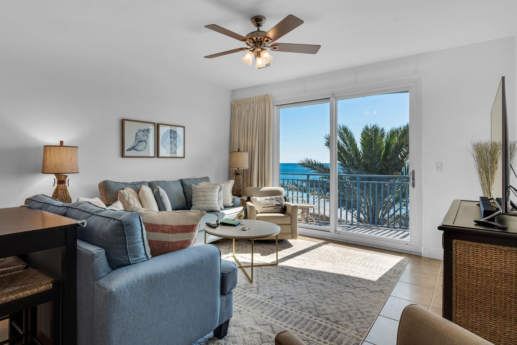 West end, corner 3 bedroom, 3 bath unit with LOCK-OUT in the popular Sterling Breeze! This gorgeous condo has recently been painted and has numerous upgrades, including designer furnishings, tile flooring throughout the living room, kitchen and bathrooms and stainless steel appliances. The master suite faces the gulf and has direct balcony access, an oversized glass rimless shower and dual vanities in the bathroom. The unit has been exceptionally maintained by the original owner and has never been rented. The lockout boasts a kitchenette, large closet, full bath, and separate private access as well as a separate balcony. Additional guest bedroom is outfitted with desk and bunk beds. Enjoy panoramic views of the Gulf of Mexico and gorgeous sunsets from the expansive balcony. Sterling
