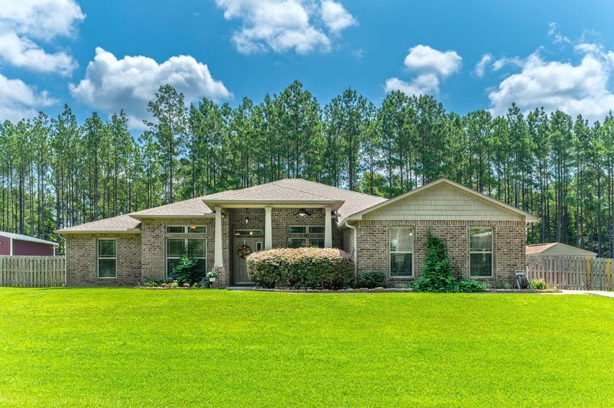 Welcome to this beautifully updated 5-bedroom, 3-bathroom home offering the perfect blend of style, comfort, and functionality. With fresh interior paint, newer luxury vinyl plank (LVP) flooring, and a striking tile accent inlay at the entryway, this home makes a warm and inviting first impression. The heart of the home is the well-appointed kitchen, featuring a large island, walk-in pantry, ample cabinet space, and a sunny eat-in area. The layout flows seamlessly into a formal dining room and a spacious open living room, with an additional sunroom that's ideal as a reading nook or flex space. The oversized primary suite is a true retreat with tray ceilings, dual walk-in closets, a luxurious ensuite bath with a large soaking tub, separate walk-in shower, and private water closet. All secondary bedrooms are generously sized and thoughtfully placed to provide both comfort and privacy. One of the standout features of this home is its smart split floor planperfect for multi-generational living. A private bedroom and full bath with a walk-in tub are located in the rear portion of the home, offering a secluded space for guests, in-laws, or a home office. The freshly epoxied garage floor adds a clean, polished touch, and the HVAC system was recently replaced for added peace of mind. Step outside to your own private oasis! A large covered porch and screened-in lanai frame the in-ground saltwater gunite pool, complete with a newly replaced salt cell. A newer privacy fence and a yard building round out this incredible outdoor space. This home has it allspace, style, and thoughtful features for today's living. Come see it before it's gone!