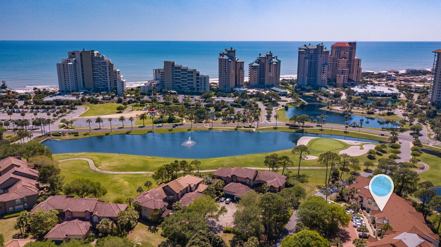 Amazing Location & Views! Gorgeous 3 Bedroom/3 Bath Condo on the Beach-Side of Sandestin, bordering the Golf Course!  Perfect location for those who enjoy the Beach and Golfing! This condo has all the updates with granite counters, SS appliances, Built-in SubZero Refrigerator,  one-level living, all 3 bedrooms have an ensuite bathroom, large living area and dining area, screened-in patio with retractable screen, speakers throughout, large master suite with huge master spa bath and amazing shower, convenient laundry room and owner storage room off the patio!