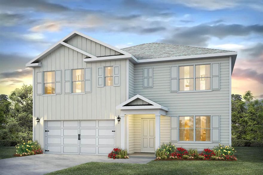Check it out! This four year old 5 bed, 3 bath home with a 2 car garage is a very hard to find FIVE bedroom rental! On the first floor you will find a large flex space, kitchen, dining space, living room, and the homes' first bedroom. The kitchen is equipped with a large island, and a pantry, Whirlpool stainless steel appliances, and shaker styled cabinetry. The second floor has the homes remaining bedrooms, an additional living space, the laundry, and large primary suite. Walton County is booming and 5bdr rentals are few and far between! Don't miss out! Available May 1st.