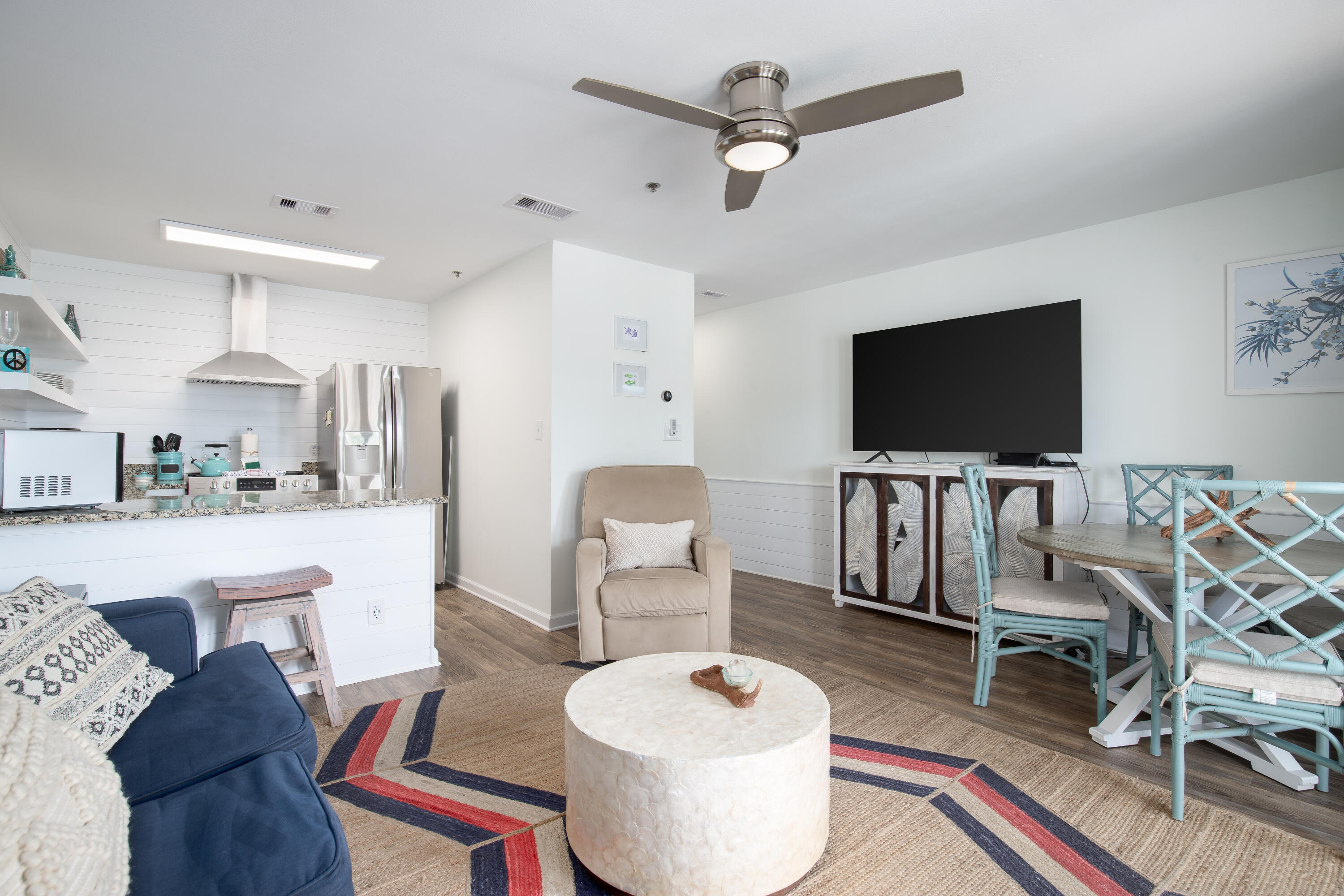 Gulf & Pool Views and easy direct access to the Beaches of the Gulf Of Mexico!!! Look no further than this renovated 1-Bedroom/1-Bathroom Condo Unit with Hallway Bunks and a Pull-Out Couch that sleeps 6 Guests. There is newer wood flooring, no carpet and recently installed Shiplap Walls in the Living Room and Master Bedroom. The Master Bathroom is renovated with Walk-In Shower and Vanity. The Unit has upgraded furnishings & appliances and will be delivered AS IS Furnished and Rental Ready. The Patio Furniture is updated. Washer & Dryer in Unit. The Grand Caribbean West Building is right across the street from the Beach/Gulf Access. Right in the middle of Crystal Beach, one of the most desired areas on the Emerald Coast.
