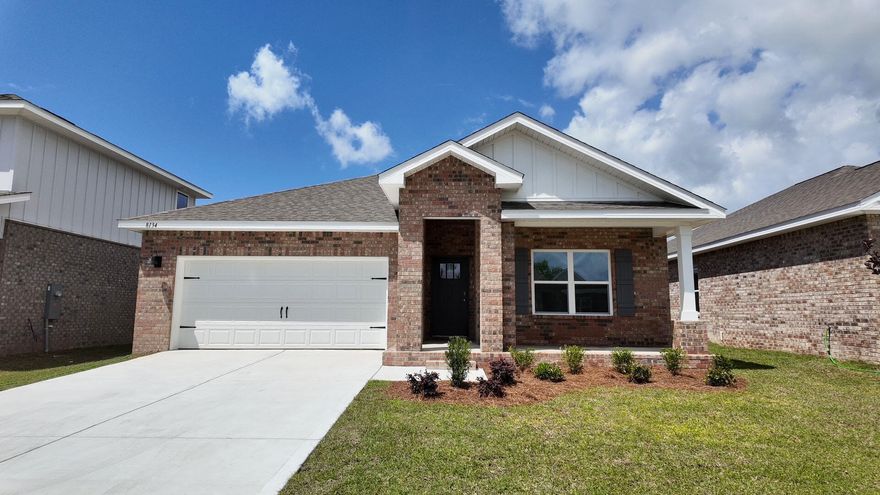 Blackwater Reserve is a Brand-New community under construction, featuring a beautiful community pool, Lazy River and Pickle Ball. The 'BEAU' model is a highly desirable open concept floorplan, 9 ft. ceilings, built-in lighting and a fabulous layout for relaxed living, 4 bedrooms, 2 bathrooms, 2-car garage, covered patio & the 'Smart Home Connect 'System with a variety of convenient Smart Home devices. NICE open living room with the dining area open to the kitchen & living room with lots of windows for natural lighting. The well-designed open kitchen includes stainless steel appliances, a smooth-top range, built-in microwave, gorgeous quartz countertops, quiet dishwasher, corner pantry, island bar, eye-catching wood-look flooring & plush carpet in the bedrooms.  Stylish curb appeal.