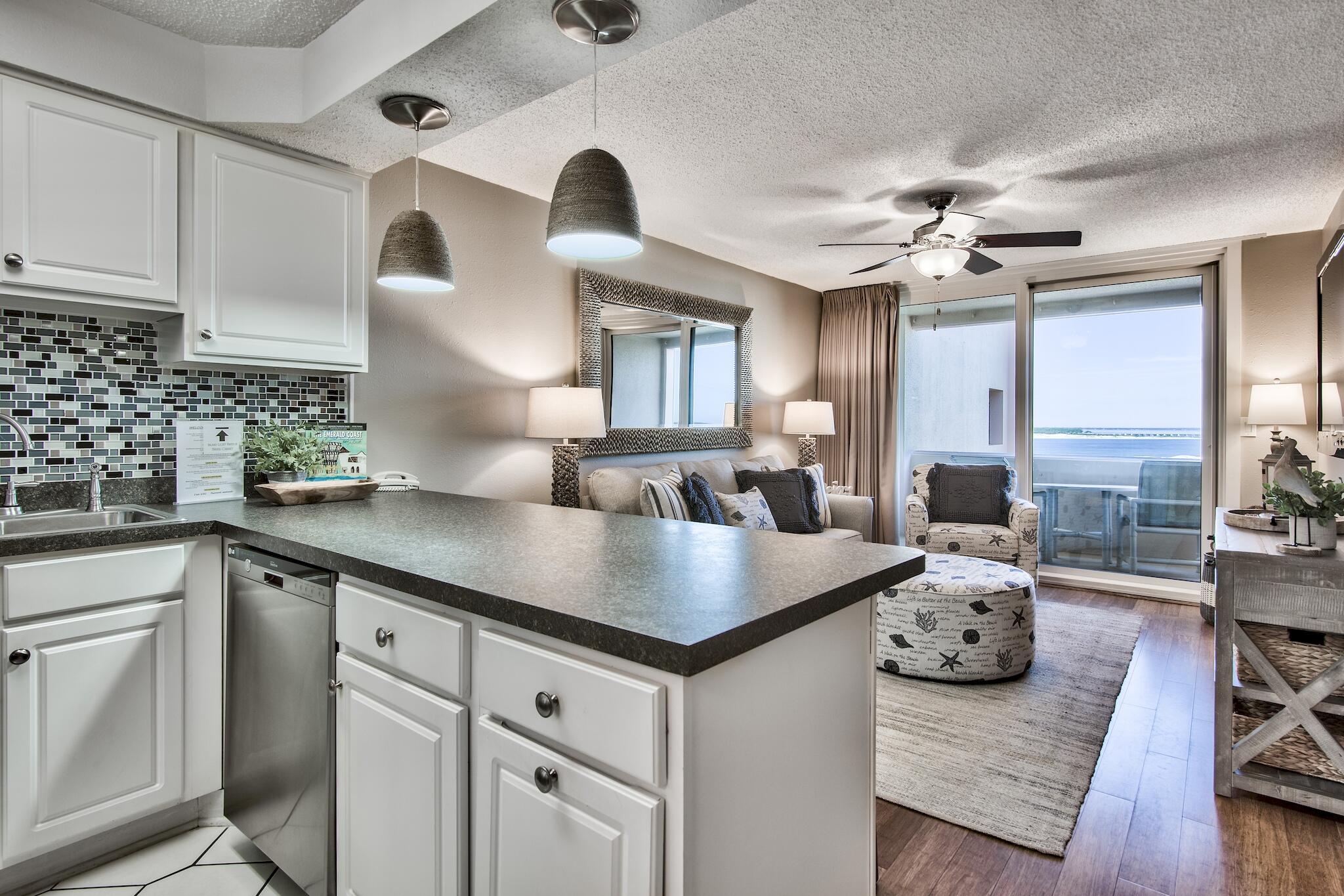 SELLER REDUCED TO SELL! Exciting Rental History 2022 $36,500 w/owner usage and Projections ($41k-$54k)! Lovely 1 bedroom Beachfront Resort Condo checks all the boxes for making great memories! Jetty East Unit 618A provides Pleasing views of Gulf, boats passing in East Pass, gorgeous sunsets, Crab Island, the Destin harbor and a front row seat to Destin and Fort Walton's phenomenal fireworks displays! Enjoy the seasonal heated pool, relax next to the best beach in Destin or snorkel around the Jetties. Jetty East has onsite facility for towels twice weekly. Unit 618A has an in unit washer/dryer. Updates in Jan 2022: Sleeper sofa, light fixtures in kitchen, lamps, tables, painted walls, chair, ottoman, barstools and decor. New HVAC unit (June 2022) Painted trim and doors Dec 2022.
