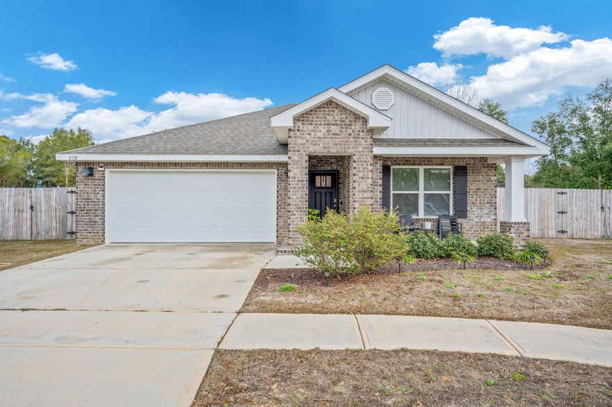 Welcome to the CALI floor plan--beautiful, turnkey, and ready for you to move right in! This 4-bed, 2-bath all-brick home sits on nearly half an acre with no HOA, a fully fenced yard, and double-gated access for boats or trailers. Built in 2021, all systems are just 3 years old. Inside, enjoy 1,830 sqft of open-concept living with a granite island kitchen, stainless appliances, and a large walk-in pantry. The split layout gives privacy to the oversized primary suite with dual vanities and a walk-in closet. Septic pumped October 2025. 2-car garage. Quiet, established neighborhood close to town. Lucky YOU!