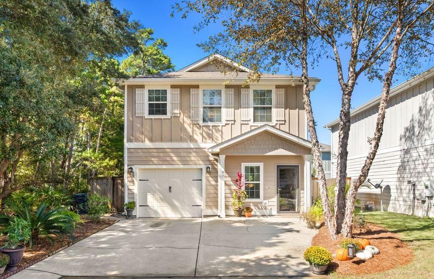 You're going to love this one! Tucked away just minutes from the world-famous beaches of 30A and the Choctawhatchee Bay, this charming neighborhood has that laid-back coastal vibe everyone is looking for. This 3BR/3BA two-story home is super low maintenance and has everything you need. An open floor plan, granite countertops, stainless steel appliances and beautiful hard wood flooring. Nestled at the end of a cul-de-sac, you will love the extra privacy and peaceful feel. Step out back to your own private fenced in oasis perfect for pets and backyard barbecues! With low HOA fees, you will appreciate the incredible amenities including a beautiful community pool, a playful dog park, a separate play area for kids, and maintained landscaping throughout. Call to schedule a showing today!