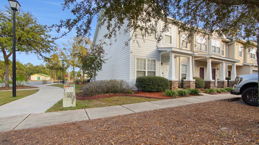 This 3BR, 2.5BA townhome sits in one of the most well-placed spots in the Verandas AND offers a compelling price. Located at the front, you're a short walk to the pool, mailboxes, and trash disposal, so daily life is convenient. Enjoy one end-assigned parking spot and an open space beside you for guests/second car. Plus, a layout that gives you privacy the moment you walk in with the living area set at the back of the home, a difference you feel immediately. Inside, the home is in excellent, move-in-ready condition with upgraded appliances, tile, laminate and LVP floors (no carpet!), granite counters and bonus: a dedicated office space. With new screened back porch. a new HVAC (7/25) and exterior paint (12/25). It stands apart and it's priced to move in a crowded market.