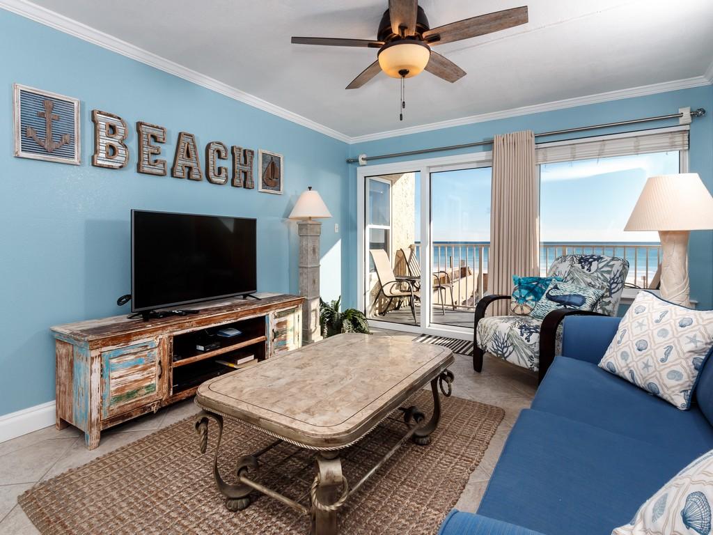 What a view overlooking the Gulf of Mexico from this 2nd floor balcony! Just steps to the sugar white beaches. The building, balconies, and pool were recently renovated. This unit has been completely updated. Only 1 of a few units with its own washer/dryer. Amenities galore. Call me today to schedule your showing.