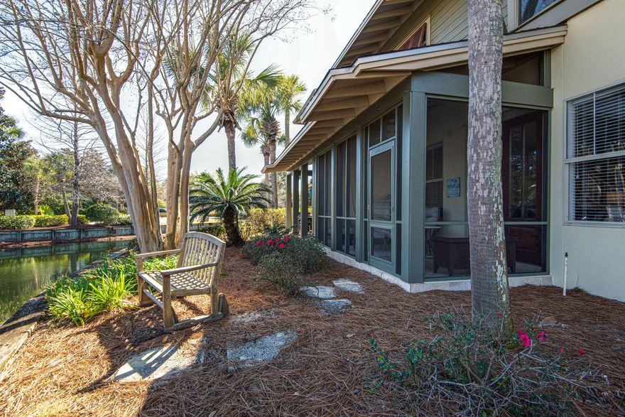 Desirable townhome with a 1-car garage and a private screened-in porch overlooking the lake. Enjoy an open living concept updated with desirable features like granite counters and stainless steel appliances in the kitchen, elegant contemporary dining table, and luxurious leather sofas with a flat screen television in the living area. New HVACs in 2017 and new full size stackable washer/dryer. The second floor features a master retreat with views of the lake and an en-suite with a double vanity, walk-in shower, and garden tub. The two additional guest bedrooms feature modern furnishings (2 bunk beds in one room and queen size bed in the other). Enjoy the convenience of a private community pool and this resort home's location adjacent to the Baytowne Marina and Village of Baytowne Wharf.