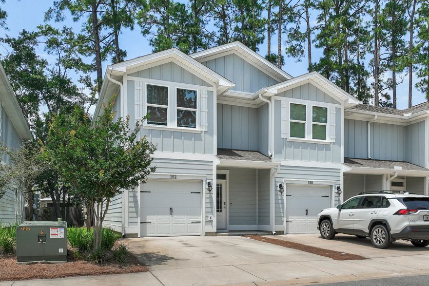 Located in the charming Sandhill Pines community, this property is ideal for full-time living, a second home, or an income-producing investment. The open-concept floor plan features abundant natural light, luxury vinyl plank flooring, and tasteful finishes throughout. The modern kitchen is equipped with granite countertops, stainless steel appliances, a spacious island with bar seating, and plenty of cabinetry--perfect for both everyday meals and entertaining. The living and dining areas flow effortlessly to a private outdoor patio. Upstairs, the primary suite serves as a peaceful retreat with a walk-in closet and an en-suite bath complete with dual vanities and a walk-in shower. Two additional bedrooms share a full bath and provide additional space for guests or an office space. Enjoy the ease of low-maintenance living with community green spaces and nearby walking trails. The location is unbeatablejust minutes to Grand Boulevard, Sacred Heart Hospital, top-rated schools, dining, shopping, and the world-famous beaches along Scenic Highway 30A.

Whether you're seeking your next home or an investment property, 192 Sandhill Pines offers a fantastic opportunity in one of Santa Rosa Beach's most convenient and desirable locations.

Rental-friendly and move-in readyschedule your private tour today!