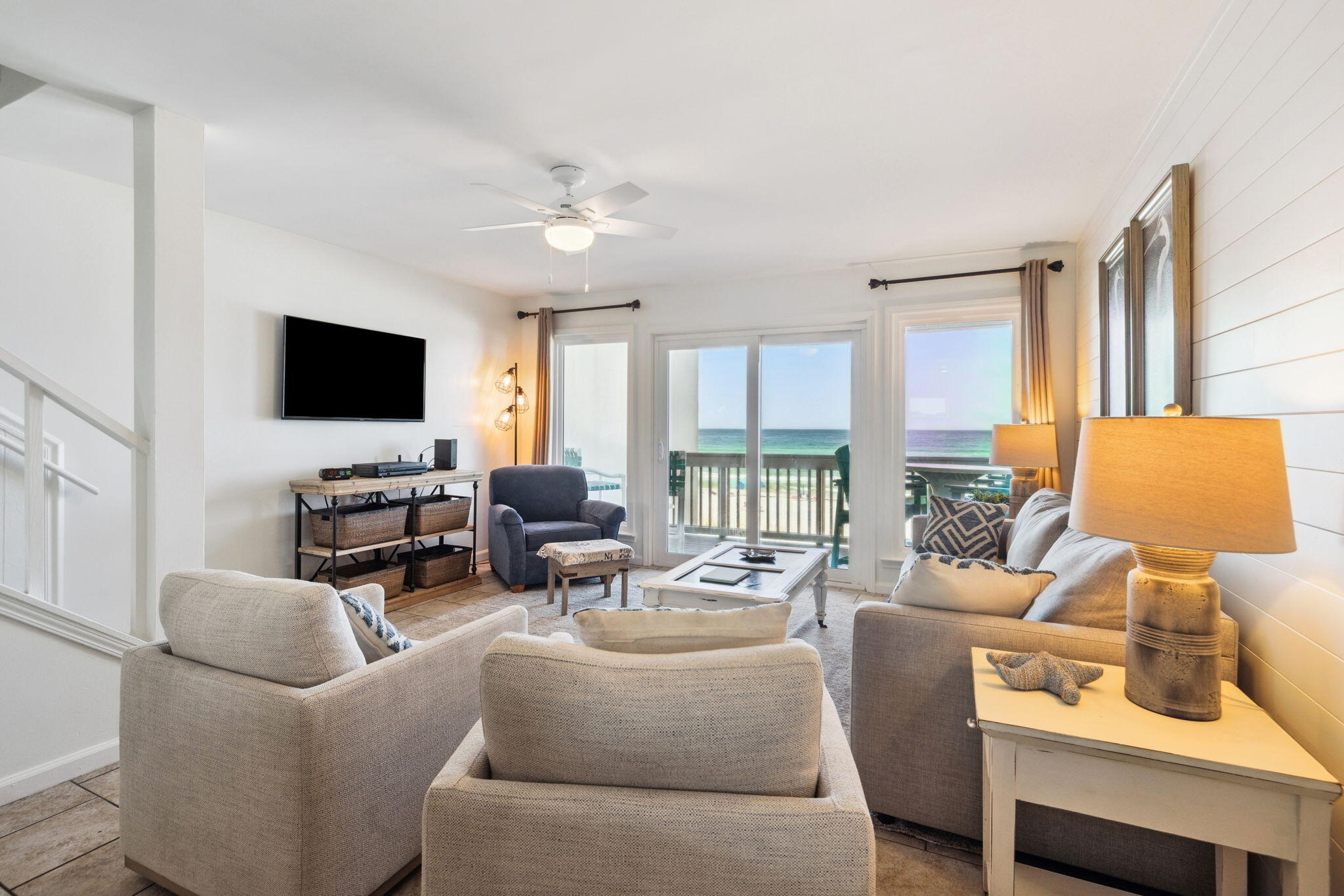 Welcome to Ramsgate Harbour Unit 20! Set perfectly with sensational views of the Emerald Coast, Unit 20 offers a fully-renovated interior with a modern kitchen, updated bathrooms in addition to two separate beachfront balconies. *Seller to pay beachside balcony assessment in full at closing. Instant equity for any buyer!* The first level has a powder bath and offers direct access through new sliding glass doors out to the spacious balcony. The bedrooms are tucked away privately on the top level and each have their own ensuite bathroom. The primary bedroom has access to the best GULF VIEW imaginable from its private balcony. The Ramsgate Harbour development is known for its incredible private beach, community pool, covered parking and AMAZING location only 6 minutes from Rosemary Beach/30A The seller of this gorgeous beachfront condominium will pay the beachside balcony assessment IN FULL at closing. The buildings at Ramsgate Harbour have been beautifully updated in the past few years and upgrades include: new sliding glass doors and windows for every unit, new street-side balconies, high-end spalling work, new exterior paint/stucco as well as other miscellaneous work. The community will replace all beachfront balconies in the final phase of the project. This assessment has been levied at $87,820 and the assessment will be PAID IN FULL by the seller at closing. These balconies will be a major cosmetic upgrade and updates will be provided as to the timeline of replacement. This is an awesome opportunity to purchase knowing that the assessment will be covered and the buyer will reap the benefit of brand new beachfront balconies. Set up your showing today!