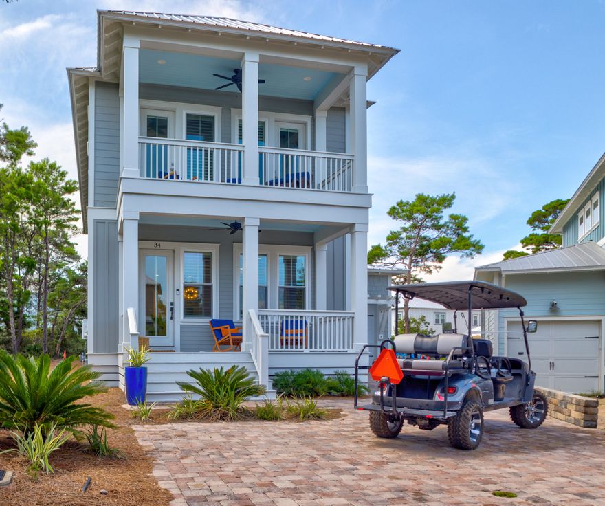 A custom built home by Coastal Custom Home Building, This Must Be The Place'', will invite you in from the moment you arrive. This newly constructed, spacious 4 bedroom home in the natural surroundings of Highland Parks at Blue Mountain Beach is where you want to be. On a premium lot with 40' pond frontage; currently on La Costa Blanca's rental program. Sold fully furnished, positioned for a rental investment, primary, or secondary residence. This Florida style beach home is modern and chic with a comfortable fun family vibe! Enjoy the privacy this home offers with private porches on every level along with a beautiful backyard overlooking a water view. Once you're here, you'll know this Must be the place!