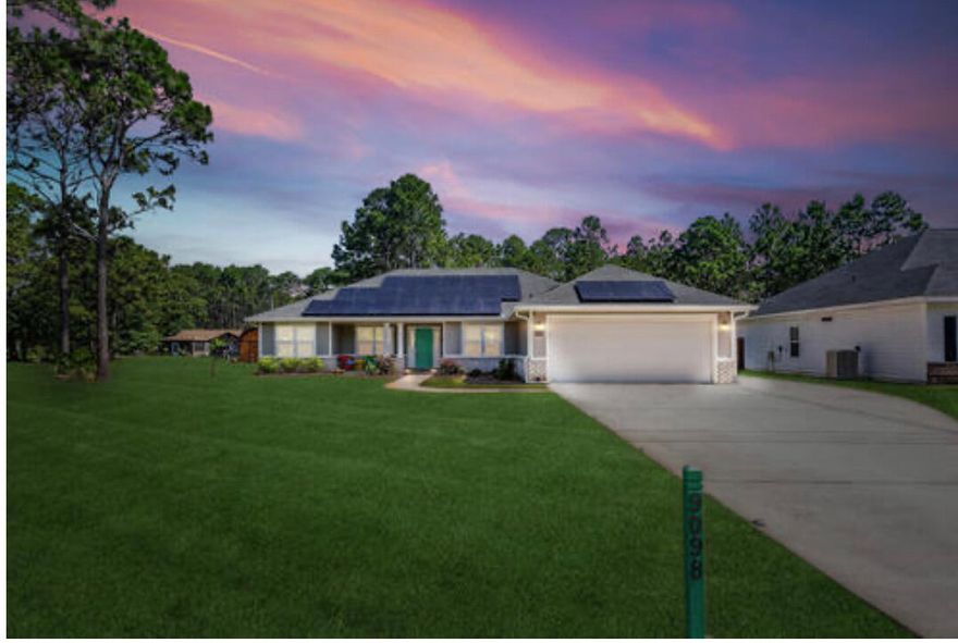 From the moment you pull into the driveway this home has kicked it up a notch.  Large driveway with in-ground weatherproof solar lights, additional concrete driveway for RV parking, including 50 amp RV plug. This home has an impressive Chef's kitchen equipped with walk in pantry, built-in double convection ovens, 36'' natural gas cast iron range with full ventilation hood and pot filler.  Beautiful Granite counter tops and a large island.  The popular Great Room is open and spacious featuring stylish wood look tile. The well designed floor plan features split bedrooms with 2 bedrooms on each side of the home.  Master bath has a jacuzzi tub and separate walk-in tile shower with glass door.   Amazing outdoor spaces including the enclosed screened porch with ceiling fan and built in bar,