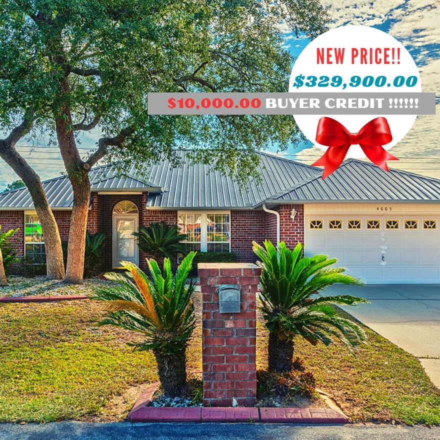 SELLER OFFERING $10,000 BUYER CREDIT with acceptable offer.  PRIME LOCATION South of I10 close to Duke FLD, 7th SFG, Eglin AFB and Hurlburt FLD.  4th Bedroom is a flex room currently being used as an office, but can easily be converted back by adding doors.  This beautiful home has New kitchen cabinets, New granite countertops, New SS appliances, New LVP flooring and carpet throughout, New granite in bathrooms, New HWH, the entire house has been repainted including the floor boards, Metal roof 2022, New window blinds and the list goes on and on. It even has an enclosed sun porch that you can enjoy all year around. The property also has a fully fenced in backyard and a 30AMP RV hookup in the garage.