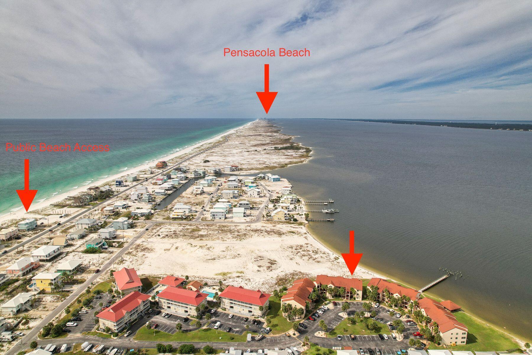UPDATED WATERFRONT 2 bedroom/2 bathroom condo at Sunset Harbor The Palms. Enjoy views of the dolphins and watercraft passing by on the Sound from a huge balcony. Updated kitchen with living room/dining room combination make it perfect for entertaining. End unit with lots of light. Updated bathrooms with vessel sinks and tile shower. This unit comes fully furnished with new items of washer/dryer, sleeper sofa, side chairs, kitchen table and chairs, mattress in master, tvs, rugs. Freshly painted and new granite countertops. Large yard space outdoors and covered pavilion with bbq grills. Inground swimming pool overlooking the sound. Easy access to the sugary white sands of the Gulf of Mexico. Plenty of parking for boats/jet skis. Call today!