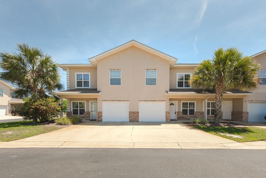 These town homes are absolutely beautiful with 9' ceilings, 20 x 20 porcelain tiles, granite countertops and custom cabinets. This Unit is a 3 Bedroom & 2 1/2 BATH PLAN and features a Dining/Living Room combination, large Kitchen with island & pantry, laundry room, and a LOFT that overlooks the living room. All 3 bedrooms and loft are located on the second floor with 2 Full bathrooms. You will absolutely love the newly upgraded master bath with a WALK-IN  TILED SHOWER. 

The location could not be better being right outside the back entrance of Hurlburt Field! Plus just a short drive away from restaurants and shopping in downtown Fort Walton Beach.

This would be an excellent starter home or investment property.