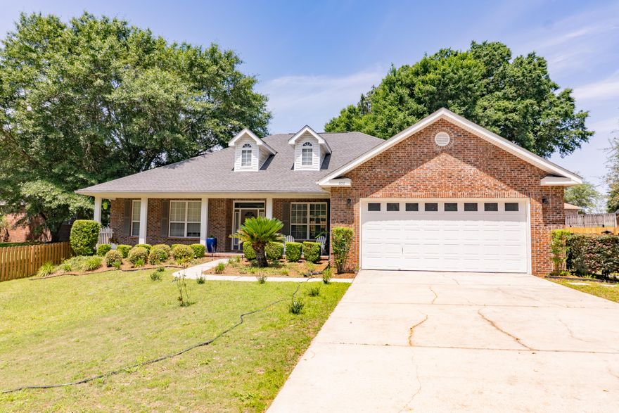 Available 08/01/25 or sooner.  Avoid the South Crestview traffic with this very well-kept home.  Easy commute to 7th Group, Duke Field, and Eglin AFB.  Beautiful executive home with ceramic tile throughout for easy care.  Southern charm with the covered front porch, nice foyer upon entry, spacious rooms and bathrooms.  Features include newer appliances, gas range, gas fireplace, high ceilings, granite counters, open floor plan, custom shelving, mature landscaping, privacy fenced backyard for entertaining, screened back porch and much more.  2 car garage and storage.  No inside smoking or vaping.  Pets will be allowed with owner approval.